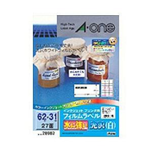 エーワン 28982　（インクジェットプリンタ用/水に強い光沢/白フィルムラベル/A4/27面×3シート） | エーワン