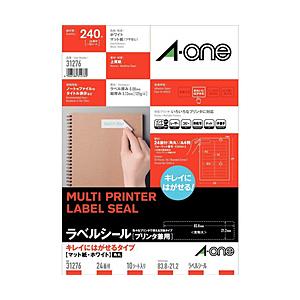 エーワン 31276 (マルチプリンタラベル キレイにはがせるタイプ A4判 使い方いろいろ 24面/10シート(240片)) | エーワン