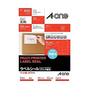 エーワン 31545 （ラベルシール/マルチ/A4/4面/100シート（400片）） | エーワン