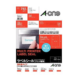 エーワン 78244　ラベルシール（プリンタ兼用/強粘着タイプ/A4/44面） 【864】 | エーワン