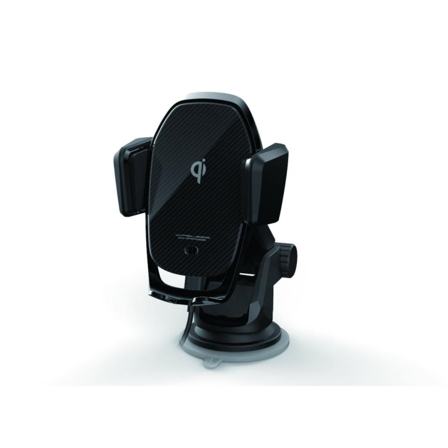 カシムラ QI自動開閉ホルダー ＜手帳型ケース対応/キャパシタ搭載/吸盤取付＞  ブラック KW-19 ［10W］ [振込不可] | Kashimura | 01