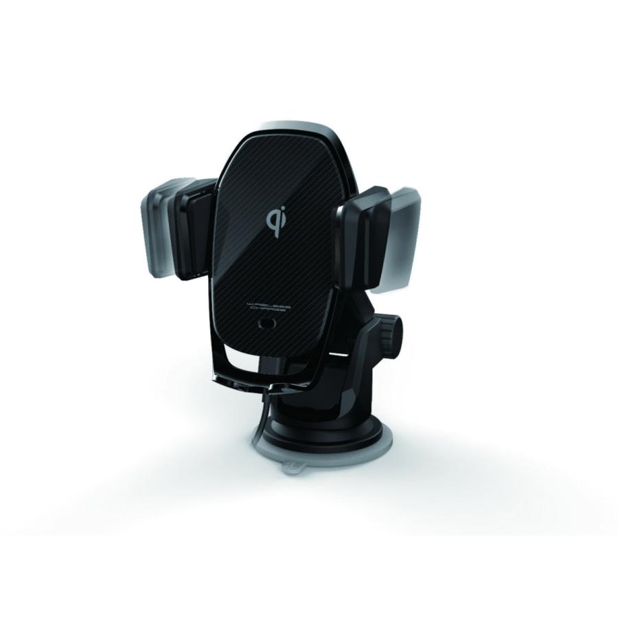 カシムラ QI自動開閉ホルダー ＜手帳型ケース対応/キャパシタ搭載/吸盤取付＞  ブラック KW-19 ［10W］ [振込不可] | Kashimura | 02