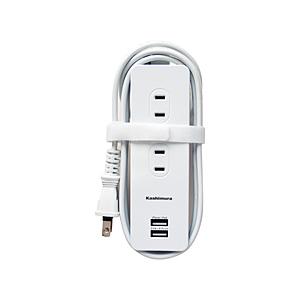 カシムラ 電源タップAC4 USBA2 3A 1.2m   AC-045 ［1.2m /4個口 /2ポート］ | Kashimura