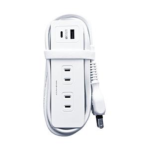 カシムラ 電源タップAC4 USBA+C PD20W 1.2m  自動識別　リバーシブル   AC-054 ［1.2m /4個口 /2ポート］ 【864】 | Kashimura