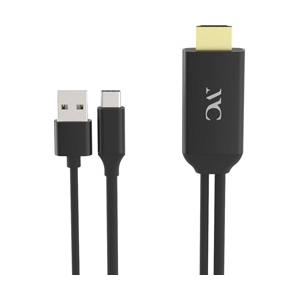 カシムラ USB-C ⇔ HDMI＋USB-Aオス(給電用)ケーブル [映像 /1.8m]  ブラック KD-208 ［USB-C ⇔ HDMI］ | Kashimura
