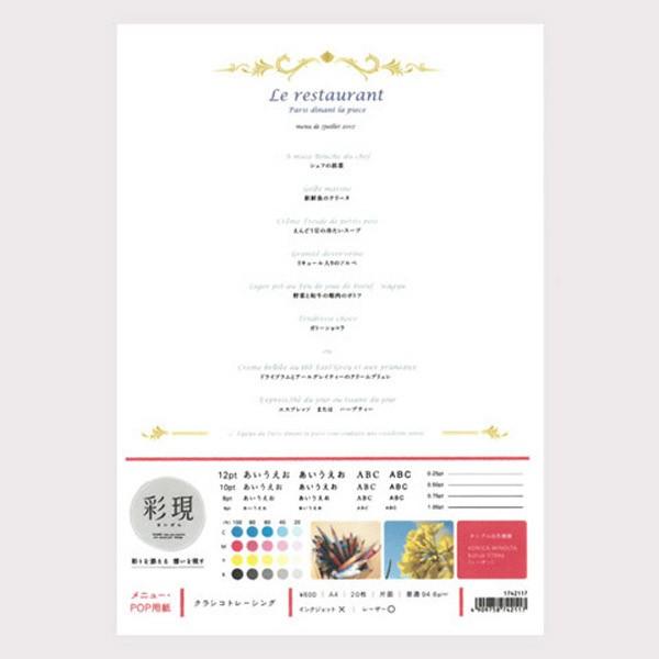 PCM竹尾 1742117 クラシコトレーシング  A4（20） [彩現　メニュー・POP用紙] |  | 02