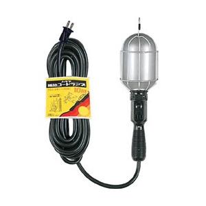 ハタヤリミテッド 補助コードランプ 200W耐震電球付 電線10m 2P接地付コンセント付 KM10G | 