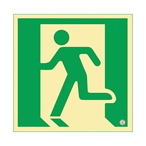 日本緑十字 緑十字　高輝度蓄光避難誘導ステッカー標識　非常口　１５０×１５０ｍｍ　消防認定品   360860 | 