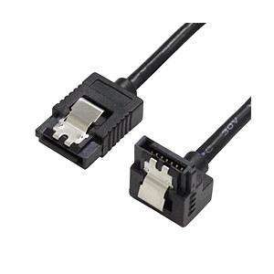 アイネックス SATR-3105LBK (50cm/ラッチ付 シリアルATAラウンドケーブル 片下L型コネクタ) | 