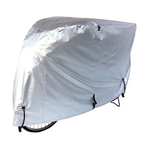 アサヒサイクル DX厚手サイクルカバー 300D(Lサイズ：24-28型用/後カゴ装着車用/シルバー) 21213 | 