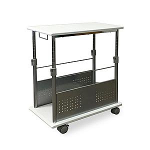 レメックスジャパン 上下昇降パソコンワゴン [W350ｘD600ｘH510〜805mm] CPUワゴン  白木目 PJC-7201-WH | 