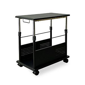 レメックスジャパン 上下昇降パソコンワゴン [W350ｘD600ｘH510〜805mm] CPUワゴン  黒木目 PJC-7201-BK | 