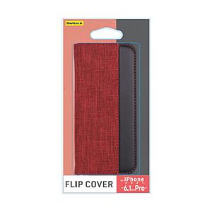 Owltech(オウルテック) iPhone 13 Pro用 ファブリック素材にPUレザーを縦にあしらったデザイン手帳型ケース FLIP COVER | Owltech