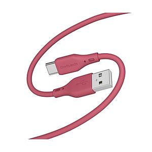 Owltech(オウルテック) シルキータッチでからまりにくい USB Type-A to USB Type-C ソフトシリコンケーブル  ワインレッド OWL-CBSAC20-WR | Owltech