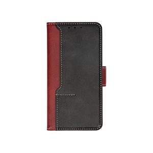 iPhone 14 Pro用 エレガントなバイカラーと大容量ポケットのPUレザー手帳型ケース FLIP COVER  レッド×ブラック OWL-CVIE6119P-RDBK 【864】 | Owltech