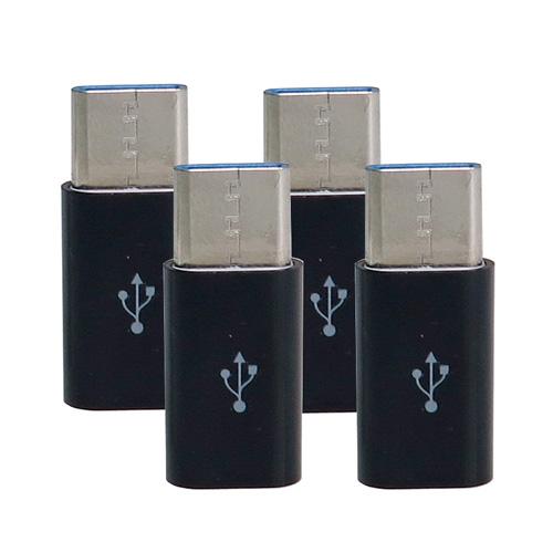 GROOVY USB変換アダプタｘ4 [USB-C オス→メス micro USB /充電 /転送 /USB2.0]  ブラック CAD-P4B |  | 01