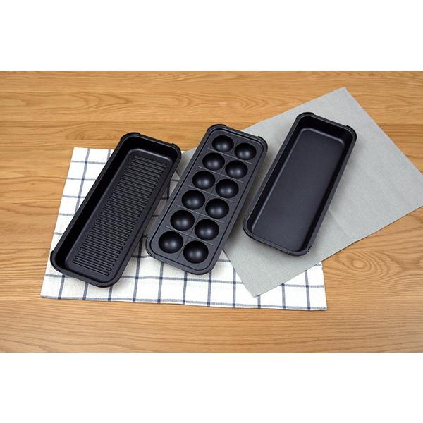 ライフオンプロダクツ スリムホットプレート　3つのプレートと 楽しく使えるレシピブック付 レッド PR-SK035-RD [プレート3枚] |  | 01