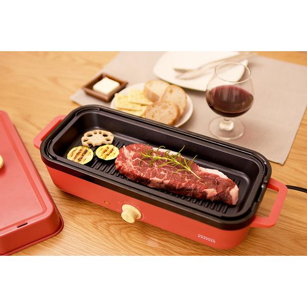 ライフオンプロダクツ スリムホットプレート　3つのプレートと 楽しく使えるレシピブック付 レッド PR-SK035-RD [プレート3枚] |  | 05