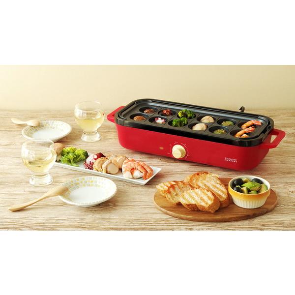 ライフオンプロダクツ スリムホットプレート　3つのプレートと 楽しく使えるレシピブック付 レッド PR-SK035-RD [プレート3枚] |  | 06