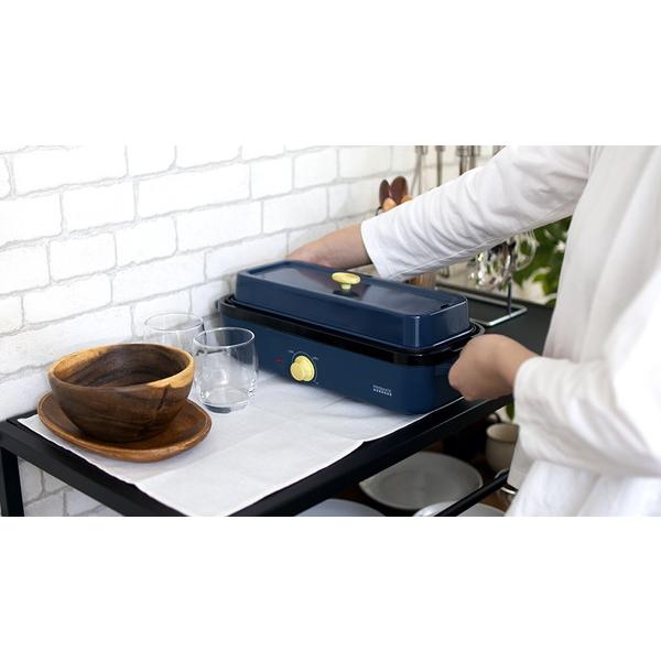 ライフオンプロダクツ スリムホットプレート　3つのプレートと 楽しく使えるレシピブック付 ネイビー PR-SK035-NV [プレート3枚] [振込不可] |  | 05