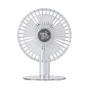ライフオンプロダクツ クリアデスクファン 首振り機能付 LCAF029-WH 【864】 | 
