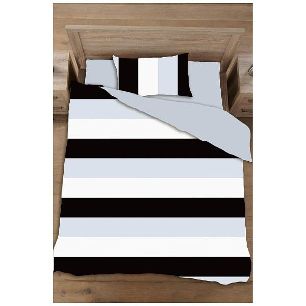 生毛工房 【掛ふとんカバー】ボーダーブロード ダブルロングサイズ(綿100％/190×230cm/ブラック) |  | 01