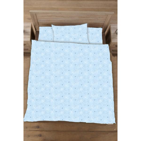 生毛工房 【ボックスシーツ】綿ローン リーフ クィーンサイズ(綿100%/170×200×30cm/ブルー) UMK39BQBL 【852】 |  | 01