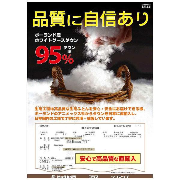 合い掛け羽毛布団 PM480-A [キングロング(230×230cm) /春・秋用 /ポーランド産ホワイトマザーグースダウン95％ /日本製]   PM-480-A ［キングロング(230×23… |  | 06