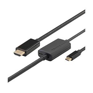 RATOC(ラトックシステム) USB-C ⇔ HDMI＋USB-Cメス(給電用 PD100W対応)ケーブル [映像 /1.0m /4K]   RS-UCHD4K60-1M ［USB-C ⇔ HDMI /4K］ | 