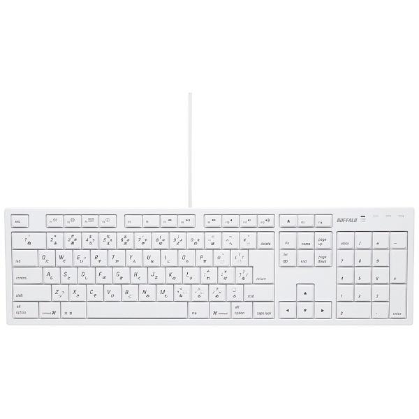 BUFFALO(バッファロー) 有線キーボード［USB］　【Mac用キー配列】 テンキー付　BSKBM01WH [EU RoHS指令準拠] | BUFFALO | 02