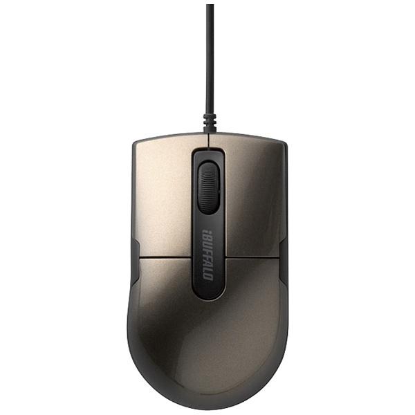 BUFFALO(バッファロー) 有線マウス［BlueLED・USB 1.5m・Mac／Win］　BSMBU26SSシリーズ 静音 Sサイズ （3ボタン・ブラウン）　BSMBU26SSBW [ブルーLED方式] | BUFFALO | 01