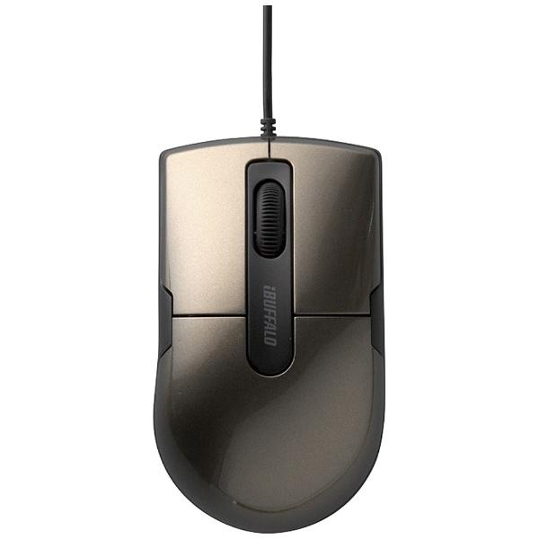 有線BlueLEDマウス［USB 1.5m・Mac／Win］　BSMBU26SMシリーズ 静音 Mサイズ （3ボタン・ブラウン）　BSMBU26SMBW  PS5対応 [ブルーLED方式] | BUFFALO | 01