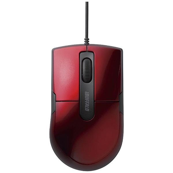 有線マウス［BlueLED・USB 1.5m・Mac／Win］　BSMBU26SMシリーズ 静音 Mサイズ （3ボタン・レッド）　BSMBU26SMRD PS5対応 【Windows10動作対応】 | BUFFALO | 01