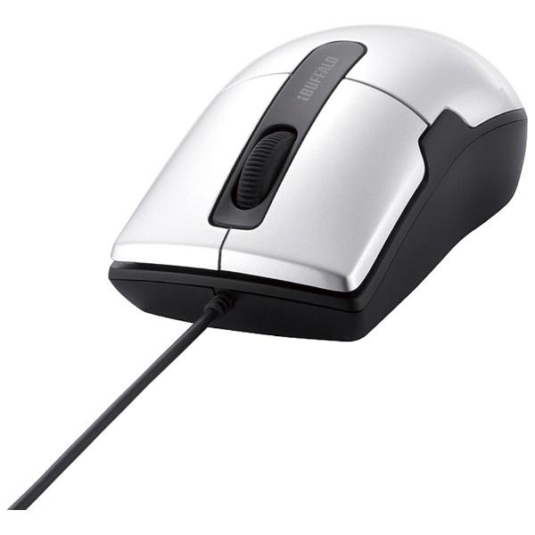 有線BlueLEDマウス［USB 1.5m・Mac／Win］　BSMBU26SMシリーズ 静音 Mサイズ （3ボタン・シルバー）　BSMBU26SMSV PS5対応 【Windows10動作対応】 | BUFFALO