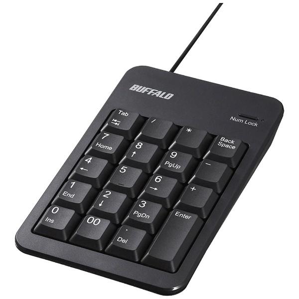 BUFFALO(バッファロー) BSTKH100BK（ブラック）　有線テンキーパッド[USB・Win] USB2.0ハブ/Tabキー付き | BUFFALO | 01