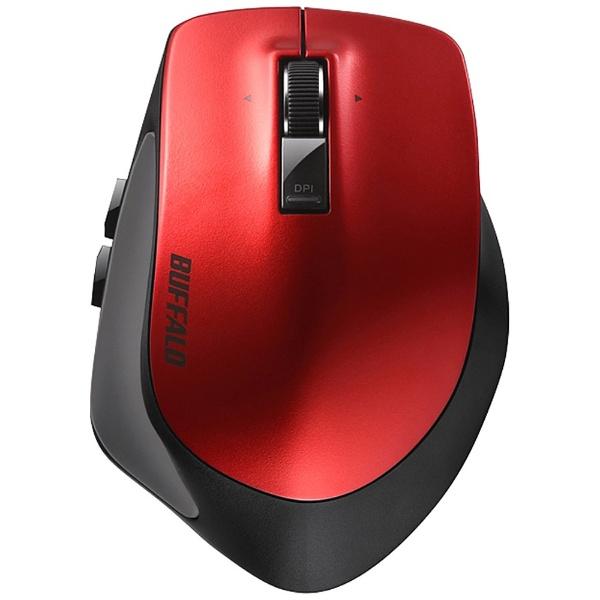 BUFFALO(バッファロー) ワイヤレスBlueLEDマウス［Bluetooth 3.0・Android／Mac／Win］　BSMBB500Lシリーズ 静音　Lサイズ （5ボタン・レッド）　BSMBB500LRD | BUFFALO