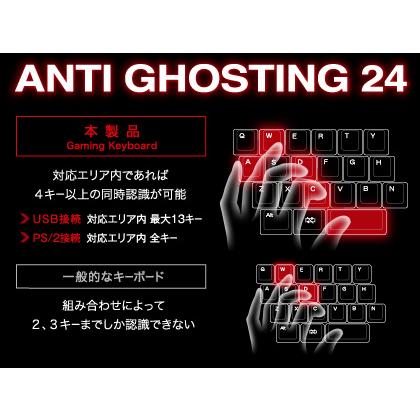 BUFFALO(バッファロー) 有線ゲーミングキーボード PS5対応 ［USB＆PS/2・Win］ （日本語配列・109キー・ブラック）　BSKBCG300BK | BUFFALO | 04