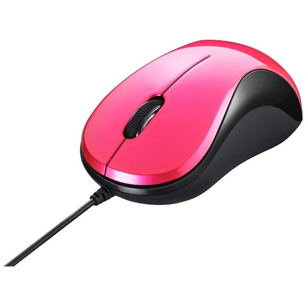 BUFFALO(バッファロー) 有線Blue LEDマウス［USB 1.5m・Mac／Win／PlayStation 3］BSMBU108シリーズ　静音 （3ボタン・ピンク）　BSMBU108PK | BUFFALO | 01