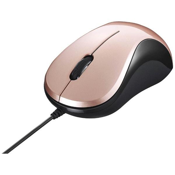 BUFFALO(バッファロー) 有線Blue LEDマウス［USB 1.5m・Mac／Win／PlayStation 3］BSMBU108シリーズ　静音 （3ボタン・ベージュピンク）　BSMBU108BP | BUFFALO | 01