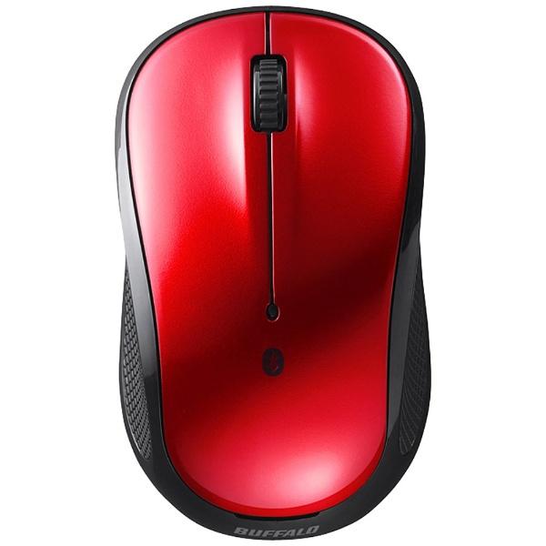 BUFFALO(バッファロー) BSMBB108RD　ワイヤレスBlueLEDマウス［Bluetooth・Mac／Win］静音（3ボタン・レッド） | BUFFALO