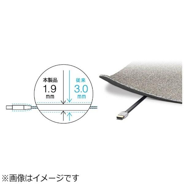 BUFFALO(バッファロー) 1m［HDMI ⇔ HDMI］　4K・3D・イーサネット対応 HDMIケーブル フラットモデル　BSHD3F10BK | BUFFALO | 01