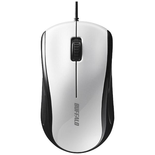 BUFFALO(バッファロー) BSMLU108WH　有線レーザーマウス［USB・Mac／Win］静音（3ボタン・ホワイト） | BUFFALO