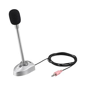 BUFFALO(バッファロー) BSHSMPM110SV(シルバー)　マイクロフォン 3極プラグ 小型スタンドタイプ | BUFFALO