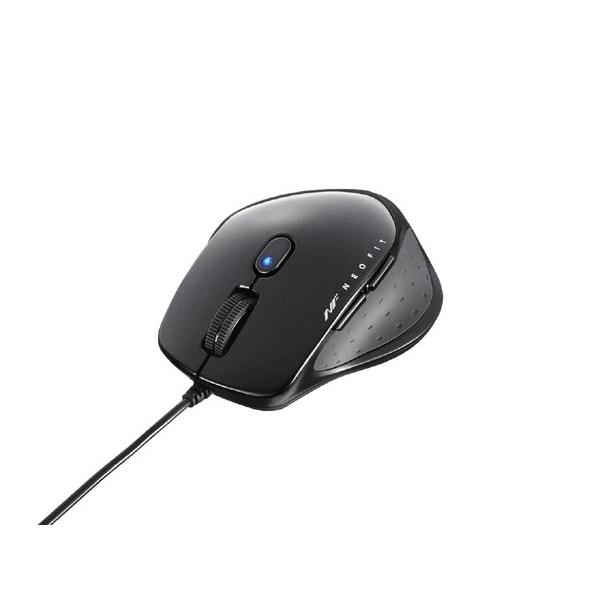 BUFFALO(バッファロー) BSMBU518SBK　有線BlueLEDネオフィットマウス Sサイズ[USB・5ボタン・ブラック] | BUFFALO | 01