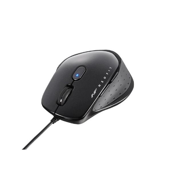 BUFFALO(バッファロー) BSMBU518MBK　有線BlueLEDネオフィットマウス Mサイズ[USB・5ボタン・ブラック] 【864】 | BUFFALO | 01