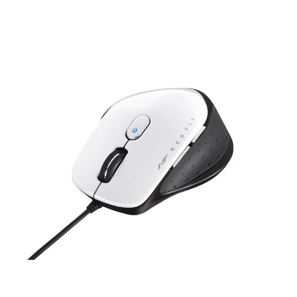 BUFFALO(バッファロー) BSMBU518MWH　有線BlueLEDネオフィットマウス Mサイズ[USB・5ボタン・ホワイト] | BUFFALO | 01