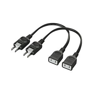 BUFFALO(バッファロー) 電源延長ケーブル 2本セット ブラック BCTAPEX02BKX2 ブラック | BUFFALO