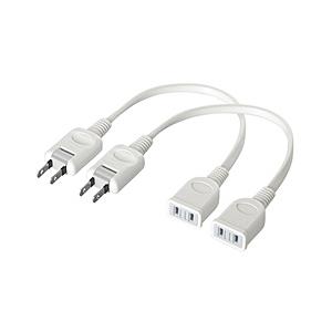BUFFALO(バッファロー) 電源延長ケーブル 2本セット ホワイト BCTAPEX02WHX2 ホワイト 【864】 | BUFFALO