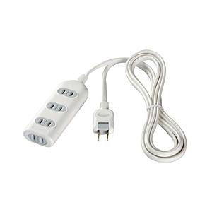 BUFFALO(バッファロー) 2ピン式電源タップ 4個口 シャッター付 3m ホワイト BCTAPSH2430WH ホワイト 【864】 | BUFFALO