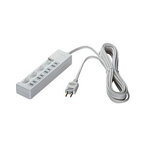 BUFFALO(バッファロー) 2ピン式電源タップ 4個口 個別スイッチ 5m ホワイト BCTAPSW2450WH ホワイト | BUFFALO